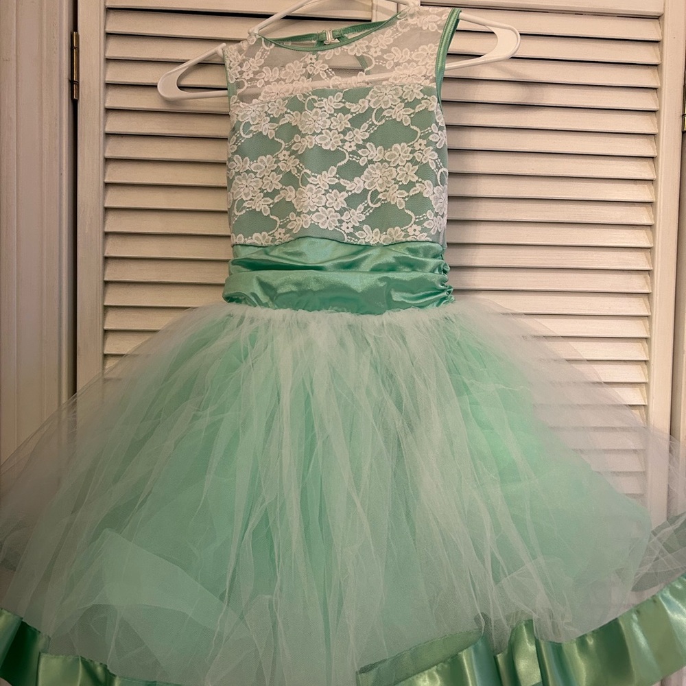 Weissman Aqua Lace Dance Costume for Kids